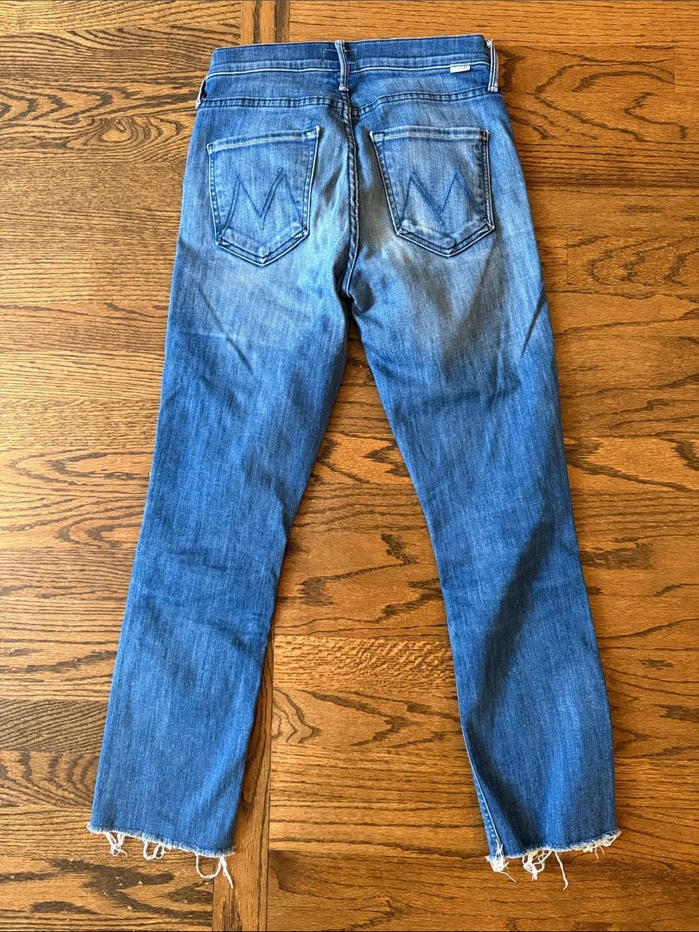 Mother the mid rise dazzler crop fray Blue Jeans